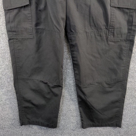 CQR Men's Cargo Pants Black Actual 35x29 Flat Front Multi-Pocket Polyester Blend - Picture 7 of 10